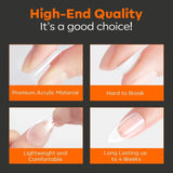 Modelones Nail Tips 216 pezzi - Set di punte per unghie a copertura totale, Set di punte in gel morbido, Punte per unghie in resina PMMA pre-lucidatura, Colla fai-da-te su unghie artificiali, Mandorle corte XS