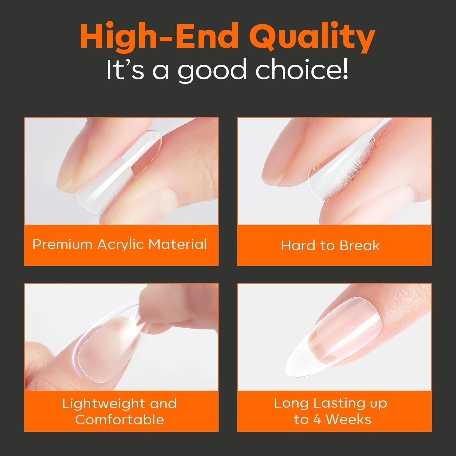 Modelones Nail Tips 216 pezzi - Set di punte per unghie a copertura totale, Set di punte in gel morbido, Punte per unghie in resina PMMA pre-lucidatura, Colla fai-da-te su unghie artificiali, Mandorle corte XS