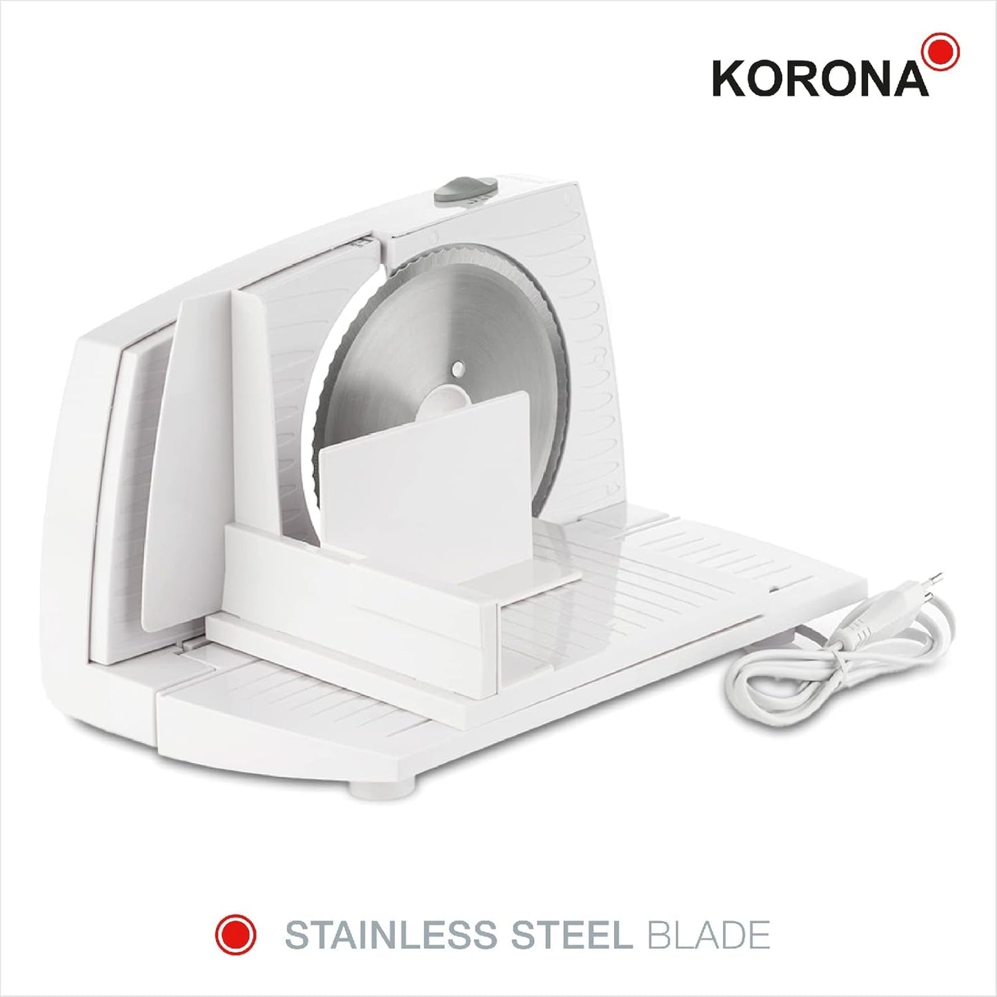 Korona 25500 Affettatrice multifunzione, larghezza di taglio regolabile, lama in acciaio inox Grattugie e Affettatrici Naty Shop