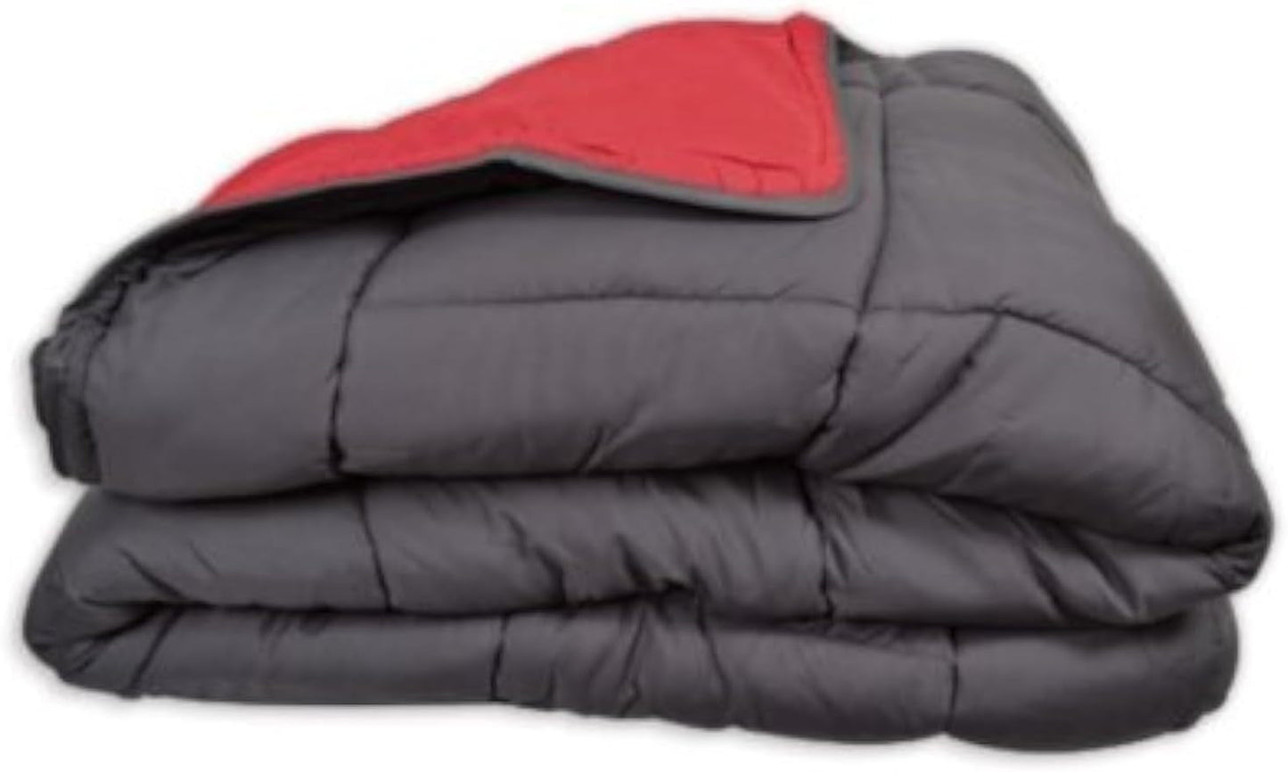 Copripiumino Calgary Poliestere Grigio/Rosso, Poliestere, Grigio/Rosso, 200X140X1 Cm Piumini e trapunte Naty Shop 220X160X1 cm