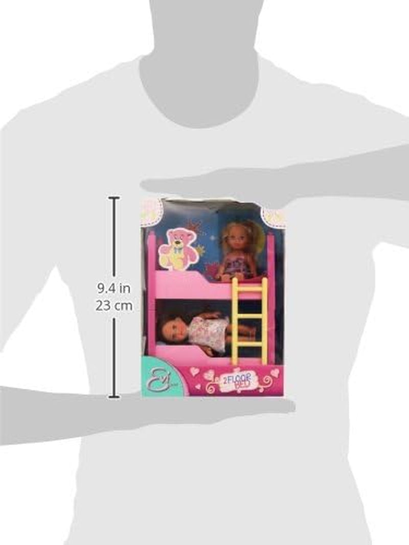 Simba 108178046 105733847 - Letto a 2 piani Evi Love / con due bambole Evi / con letto a castello / accessori inclusi / bambola da vestire / 12 cm, per bambini dai 3 anni in su