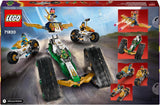 LEGO NINJAGO Ninja Team Combi Caterpillar 4 in 1 Set con aliante, auto da corsa e 2 motociclette e 6 minifigure Regalo per ragazzi e ragazze Giocattolo Ninja 71820 Set da costruzione Besuche den LEGO-Store