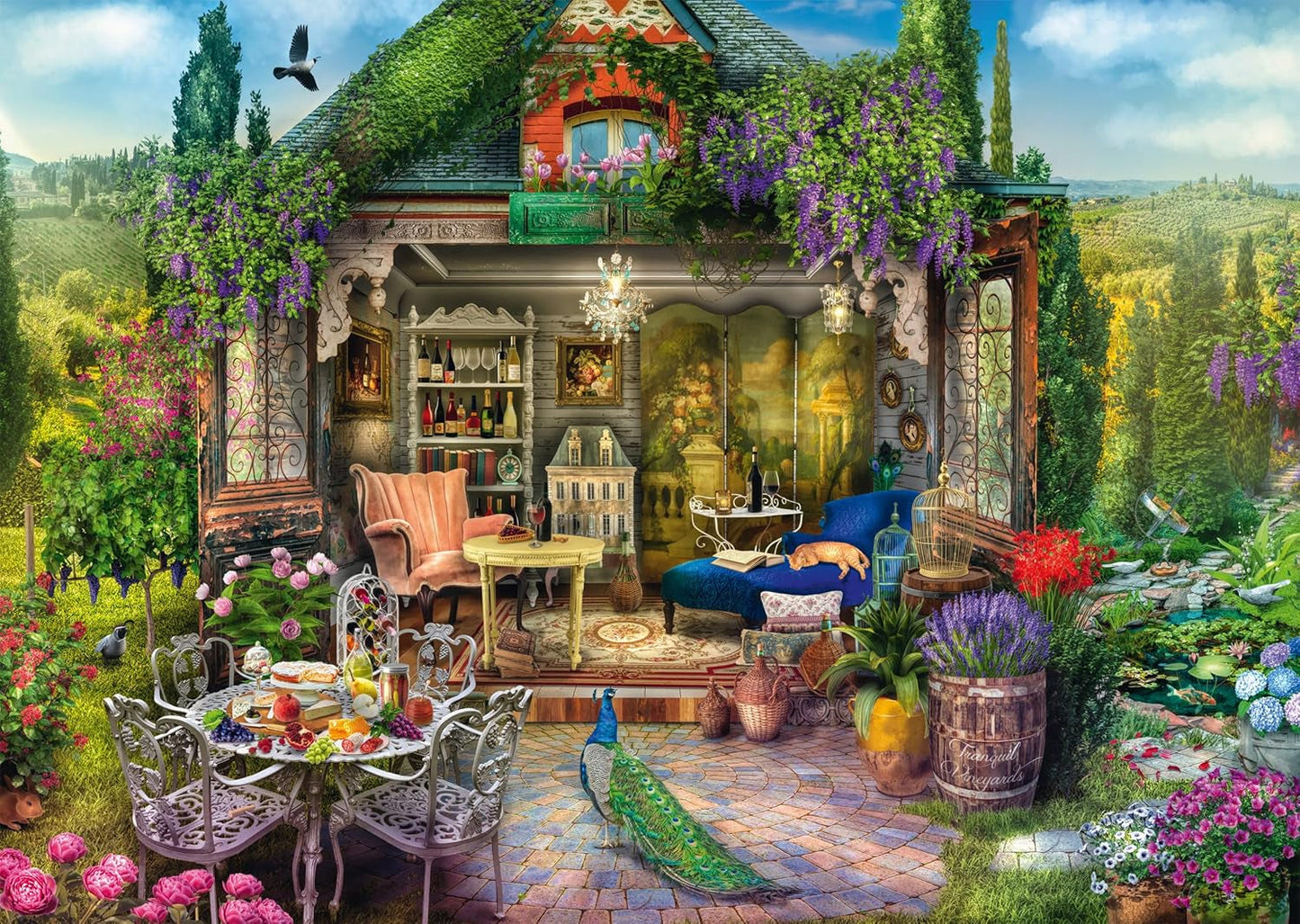 Schmidt Spiele 59794 Casetta nel giardino tra i vigneti, puzzle 1000 pezzi Puzzle Naty Shop