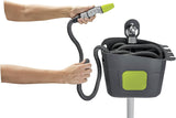 GF SRL, Aquapop Grey Pro 15, tubo trecciato autoestensibile Made in Italy, con contenitore in plastica rigida, mini spruzzatore ergonomico da giardino, attacchi per irrigazione giardino, grigio scuro