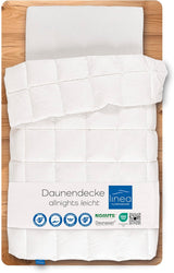 Allnights - Piumino leggero, 135X200, 100% piume e piumini nuovi, adatto agli allergici, lavabile fino a 60°C, Piumini e piumini Made in Germany Naty Shop 135 X 200 Cm Classe Termica Leggera