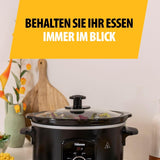 Pentola a cottura lenta Tristar VS-3915, pentola in ceramica e acciaio inox con 2 impostazioni di calore e funzione di mantenimento in caldo, Pentola a cottura lenta da 3,5 L Naty Shop