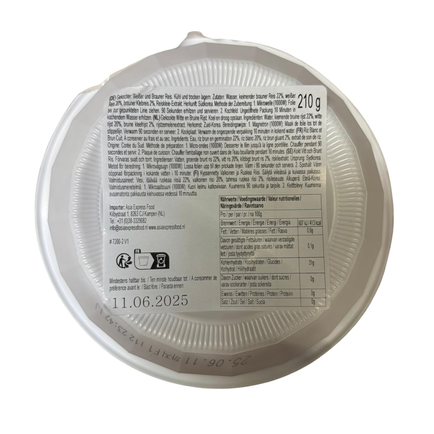 Riso cotto CJ 5349 in teglia per microonde, 210 g