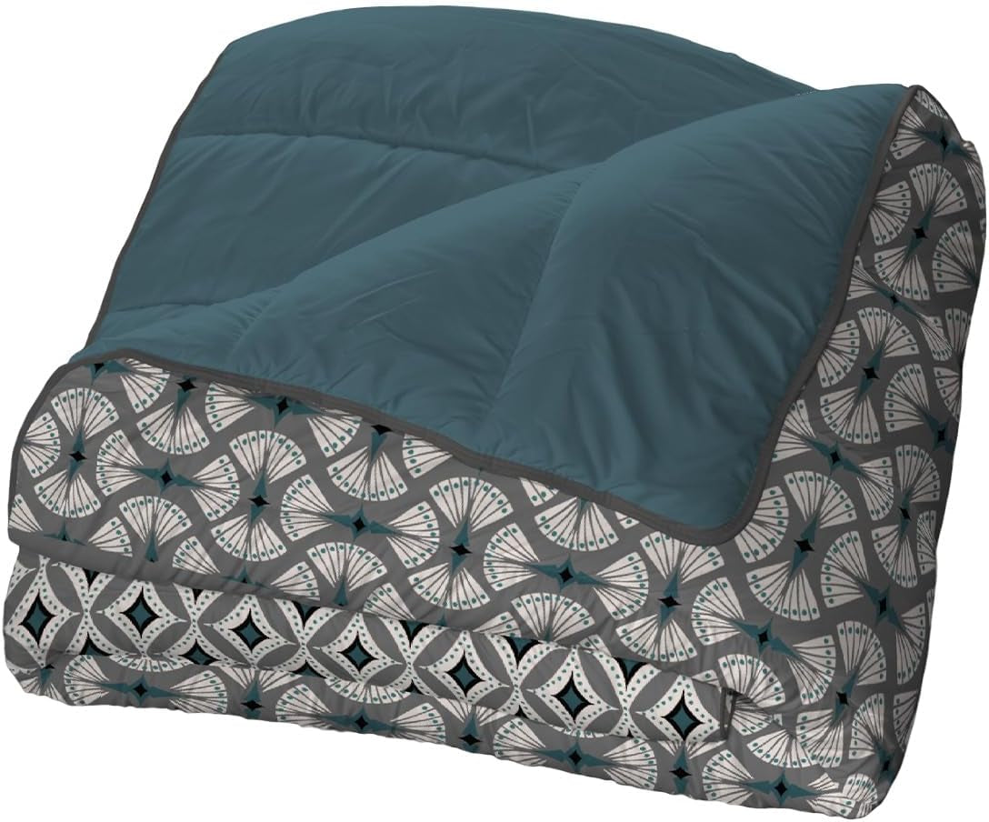 Bleu Câlin Trapunta Hermance stampata per 1 persona, poliestere, blu/grigio, 140 X 200 Cm Trapunte e trapunte Naty Shop Blu/grigio/bianco 140X200 Cm