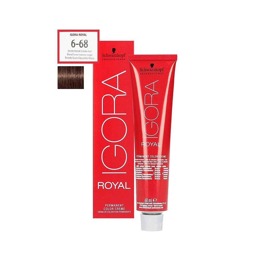 Schwarzkopf IGORA Royal Premium Hair Color 6-68 biondo scuro rosso cioccolato, 1 confezione (1 x 60 g) Tinture per capelli Naty Shop