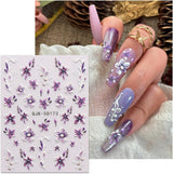 JMEOWIO 3D Nagelsticker Blumen Nail Art Sticker Selbstklebend Nagelaufkleber 5D Stereoscopico Frühling Sommer Dekoration Nageldesign Zubehör 4 Blatt