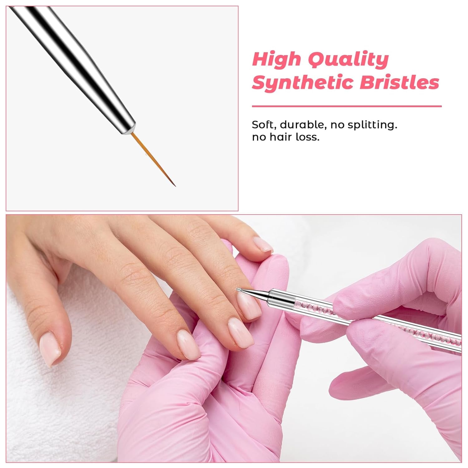 5 pezzi Set di pinsel per nail art Strumento per punteggiare Pinsel per nail art Nageldesign Penna per punteggiatura a doppia estremità Strass Acrilico professionale Feinmalerei Nail Art Design