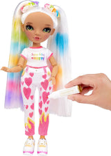 Rainbow High Color & Create DIY Modepuppe - Grüne Augen, Zopfe, extra Top & Schuhe, abwaschbare Regenbogenstifte - Ausmalen, Gestalten, Spielen, Auswaschen - für Kinder von 4-12 Jahren und Sammler
