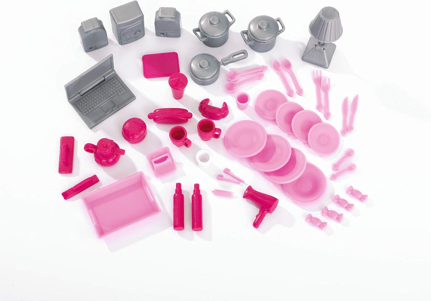 Simba 104661996 - Steffi Love Dreamhouse, grande casetta da gioco, 4 stanze, SENZA BURATTINI, altezza 84 cm, due livelli, campanello funzionale, casa delle bambole pieghevole Naty Shop