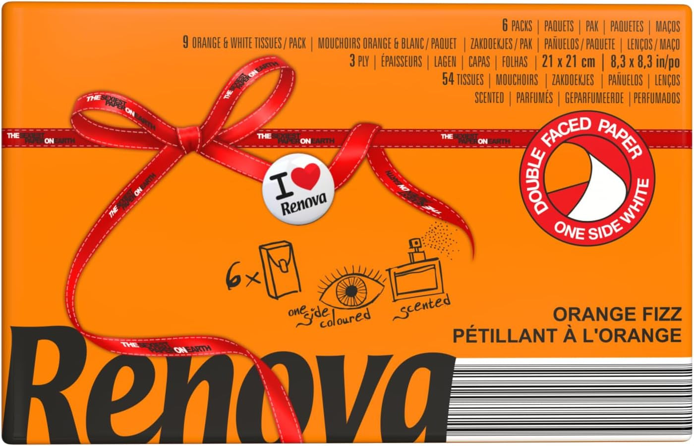 Fazzoletti tascabili RENOVA ORANGE FIZZ 6 confezioni