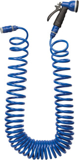 Set tubo spiralato TATAY 10 m con accessori in plastica con protezione UV, ideale per terrazze e piccoli giardini.