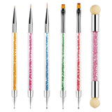 Sularpek 6 Pezzi Pinsel per Nail Art, Pinsel per Nail Art, Set di Pinsel per Nail Art, Set di Pinsel per Nail Art, Strumenti per punteggiare Nail Art con 1 applicatore a pennello in spugna, Accessori per Nail Art per design fai da te per Nail Art