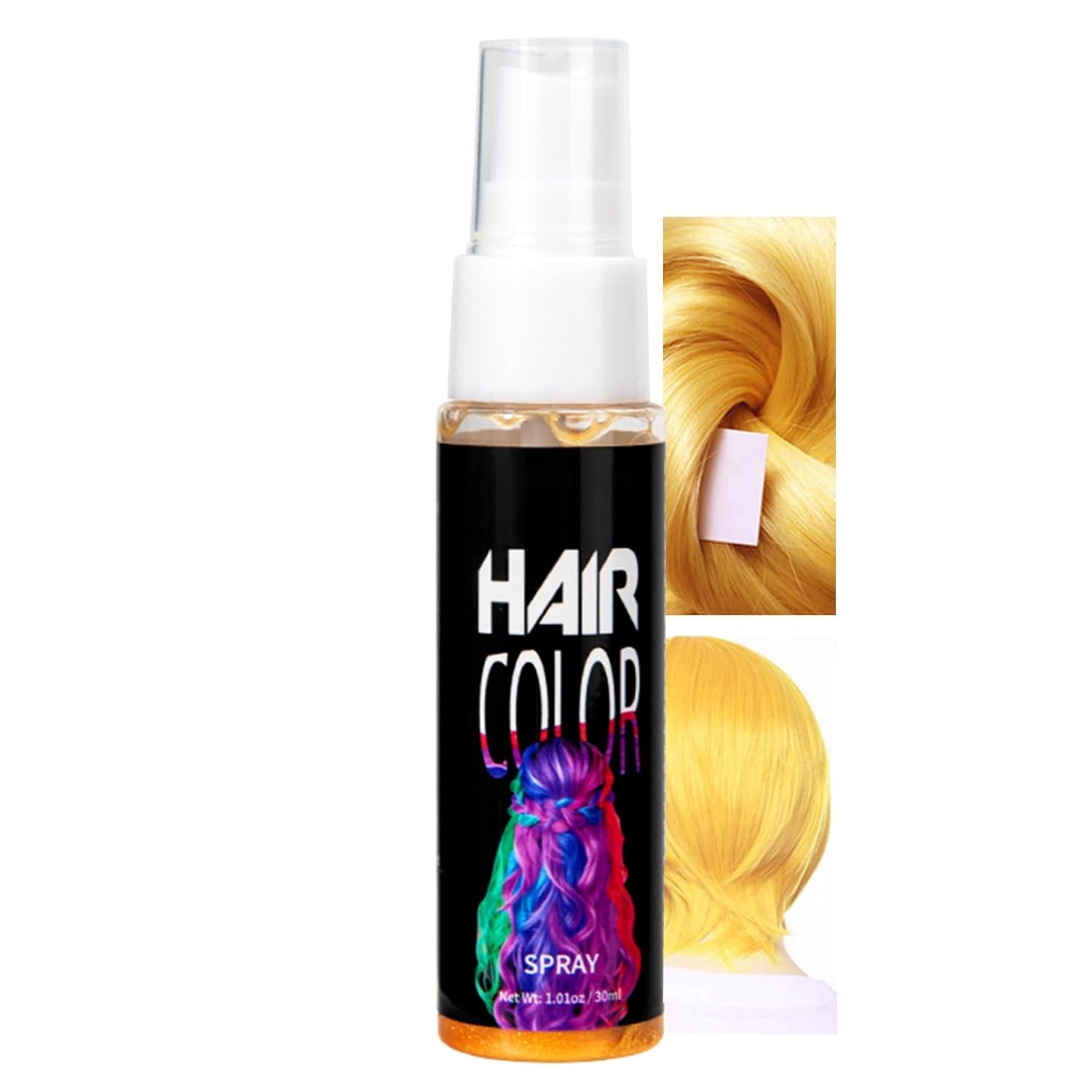 Colore Spray Per Capelli, Tintura Per Capelli Spray Rossa Temporanea, Tintura Per Capelli Colorata Rossa, Tintura Per Capelli Lavabile, Spray Colorante Per Capelli Rosso Vivido, Tintura Per Capelli Istantanea, Tintura Per Capelli Per Carnevale, Halloween, Cosplay, Tintura Per Capelli Per Feste Naty Shop Gold 30 Ml (1 Confezione)