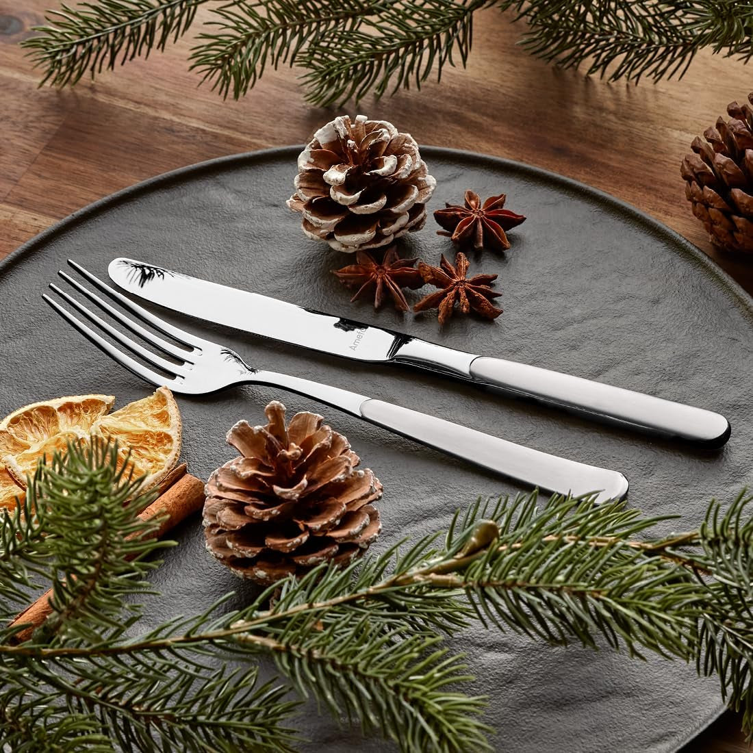 Set posate Amefa Satina in 60 pezzi, per 12 persone, sicure Kitchen Naty Shop