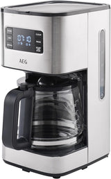 Macchina per caffè espresso AEG Deli 5, 1,5 l, timer programmabile, funzione di mantenimento in caldo, arresto di sicurezza, indicatore del livello dell'acqua, dosaggio ottimale, funzione antigoccia, acciaio inossidabile, CM5-1-6ST