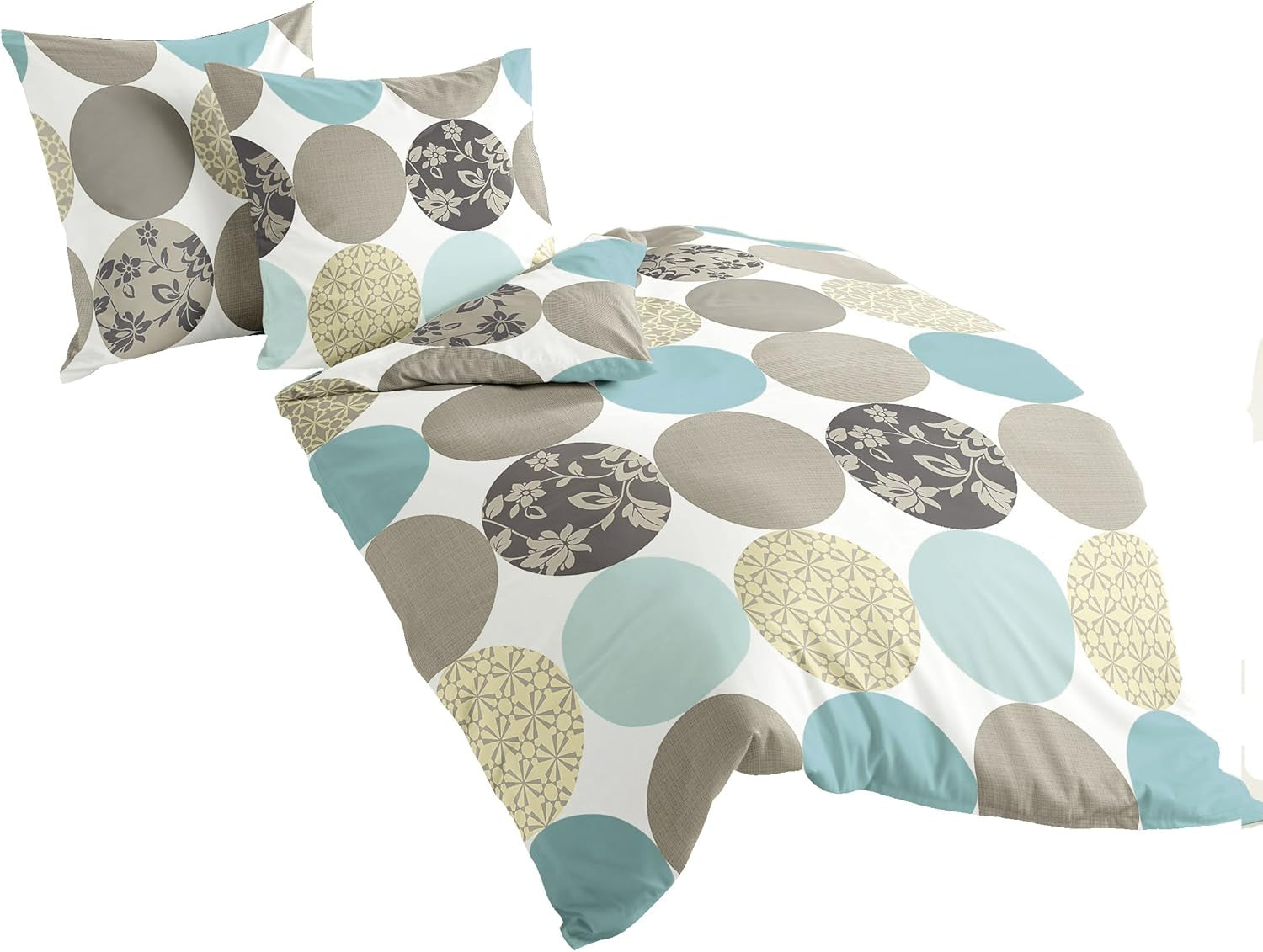 Biancheria da letto Bierbaum, macos-raso, Designed in Germany, modello 6383 turchese 02, 155X220 Cm + 80X80 Cm, misura comfort Letti e coperte Besuche den Bierbaum-Store Turchese 200X200 Altri campioni