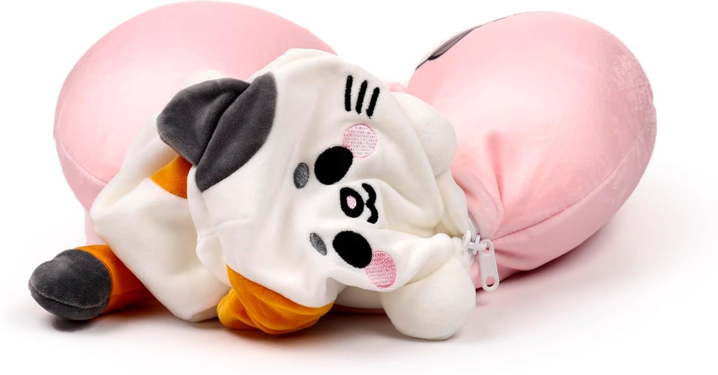 Puckator Swapseazzz Peluche Cuscino da Viaggio 2 in 1 Lola La Gatta Bianco Cuscini da Viaggio Standard Naty Shop