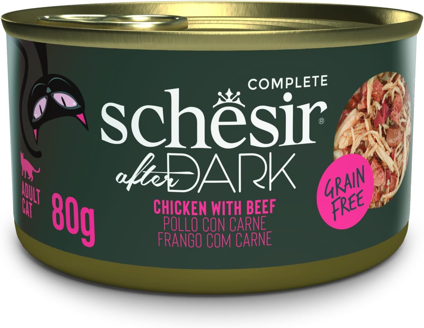 After Dark, Hühnerfilets mit Rindfleisch in Brühe, kompletes Nassfutter für Katzen (12 polli x 80 g)