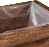 Relaxdays Carriola per Fioriera, Set da 2, Decorazione da Giardino, H x L x P: 12,5 x 26 x 12 cm, Carretto per Fiori da Piantare, Legno, Naturale