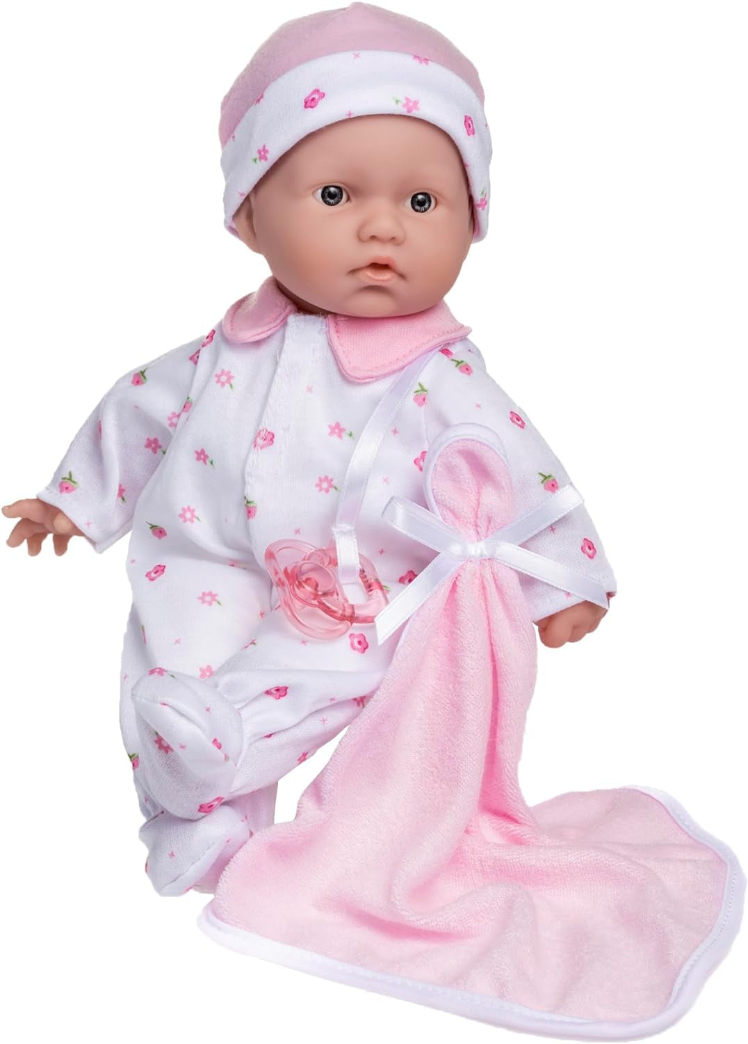 JC Toys Set Bambolina Caucasica La Baby - Bambola Morbida Lavabile da 28 cm Rosa Completo Staccabile con Cappello, Coperta e Ciuccio per 12 Mesi e Oltre Naty Shop Dolls Rosa Singola