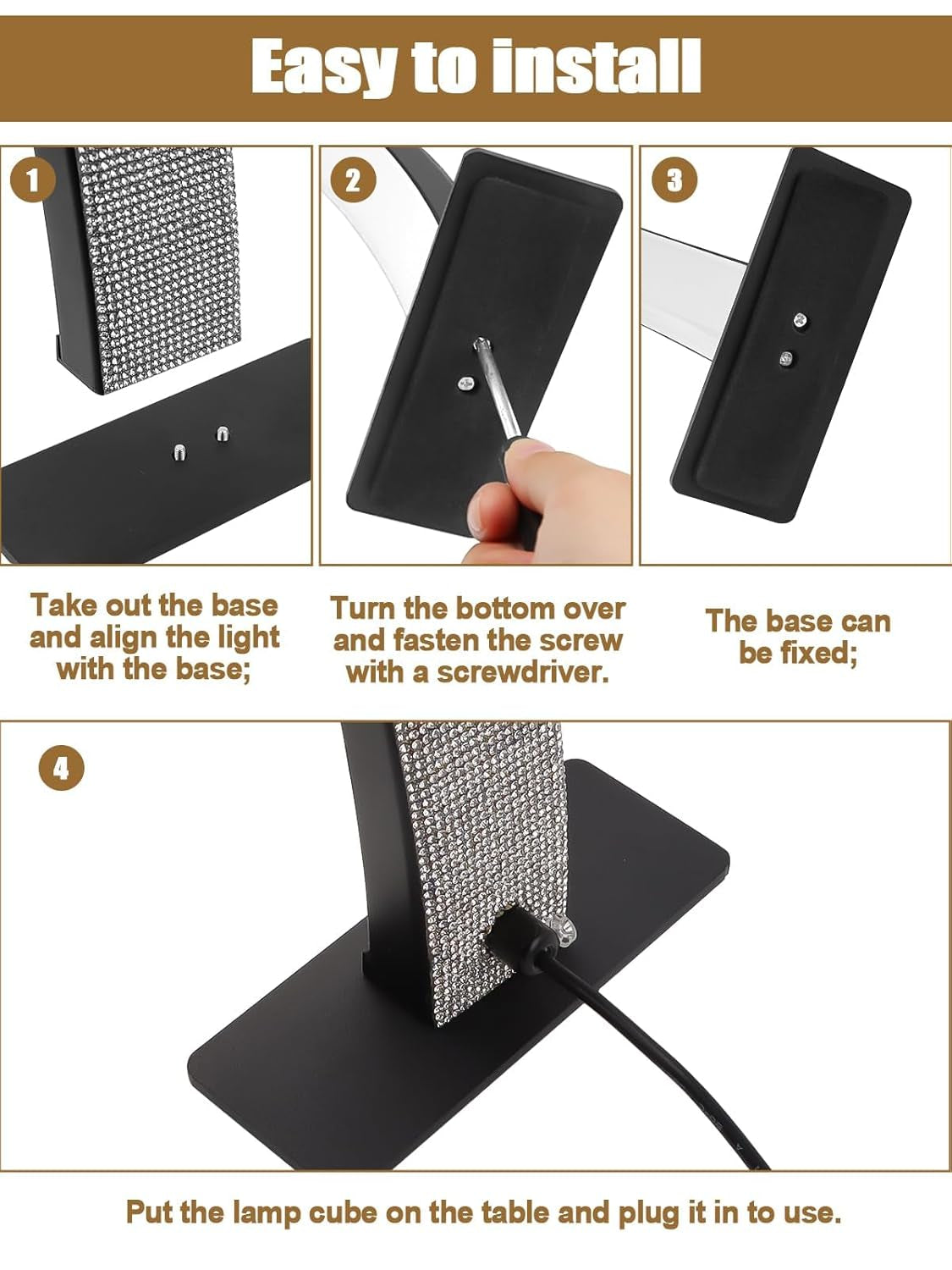 Lampadario Kalolary, Lash Lumière Pour Extensions De Cils Regglable À 360°, 3000K-6000K Demi-Lune Lamp, Lamp De Beauté (Lampada a mezzaluna)