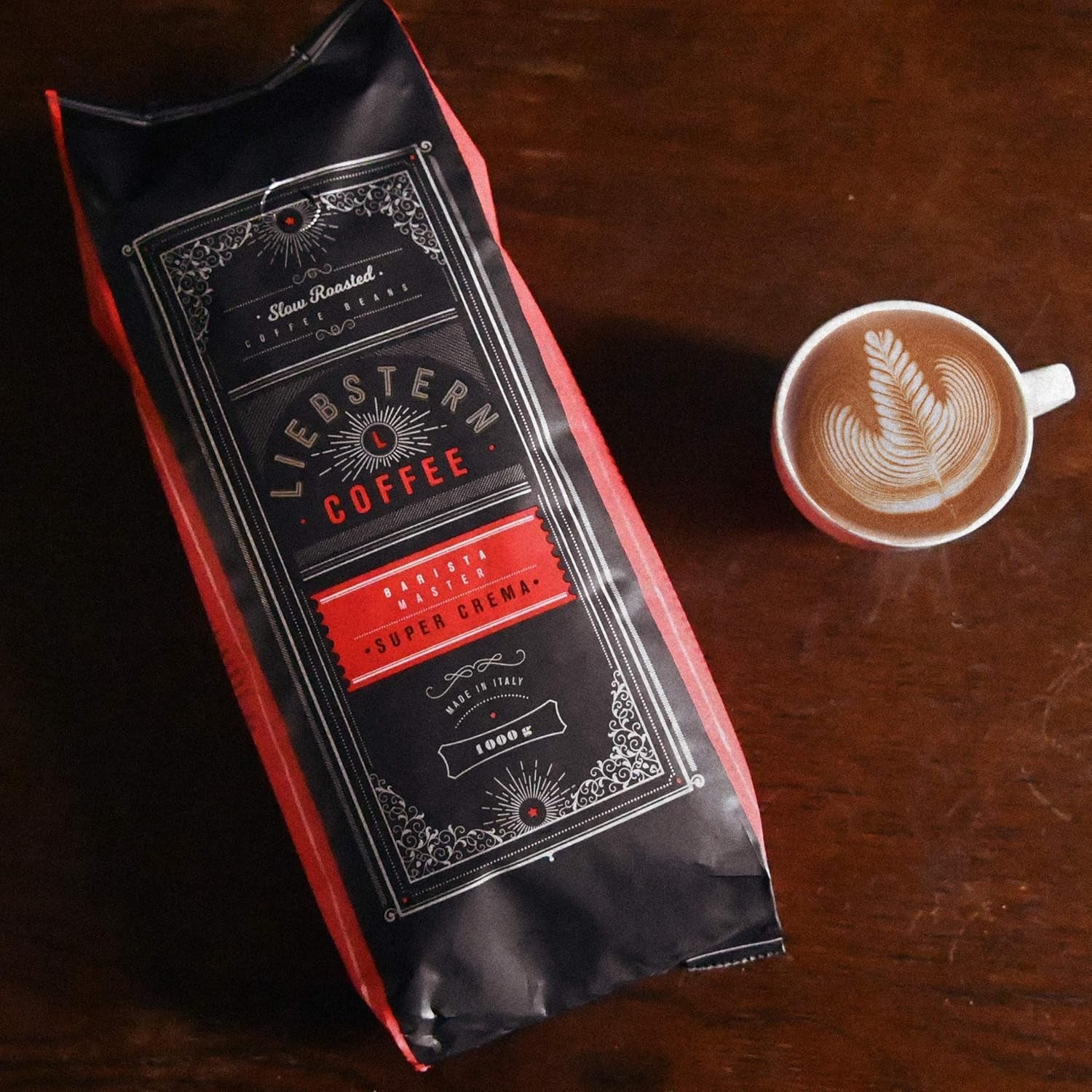 NUOVO | CAFFÈ LIEBSTERN | Caffè in grani 1kg | SUPER CREMA | Caffè a bassissima acidità | I migliori chicchi di caffè espresso per macchine completamente automatiche | Tostatura media con molto sapore