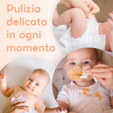 Salviette per neonati con talco per pelli sensibili, senza alcool, delicate sulla pelle, pH 5,5, leggermente profumate, 1200 unità (confezione da 12)