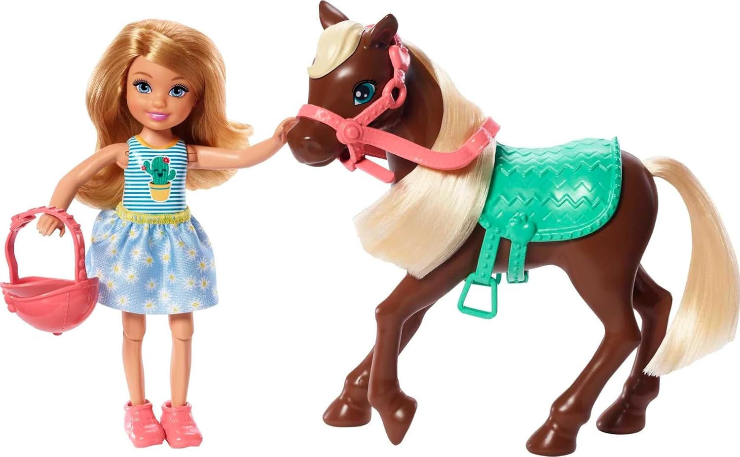 Barbie GHV78 - Club Chelsea Playset con bambola e cavallo, ca. Giocattolo regalo biondo da 15 cm con moda e accessori per bambole di 3-7 anni Naty Shop Single