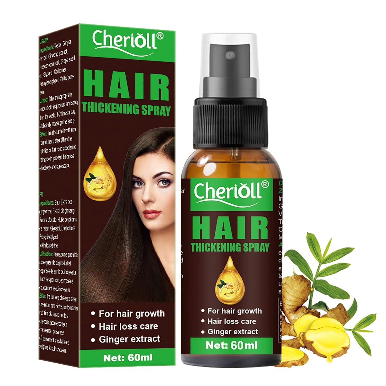 Spray per la crescita dei capelli anticaduta per la crescita dei capelli Trattamento per la caduta dei capelli e per il diradamento dei capelli Promuove una crescita più spessa, più piena e più rapida Cura dei capelli da 60 ml Naty Shop Default Title