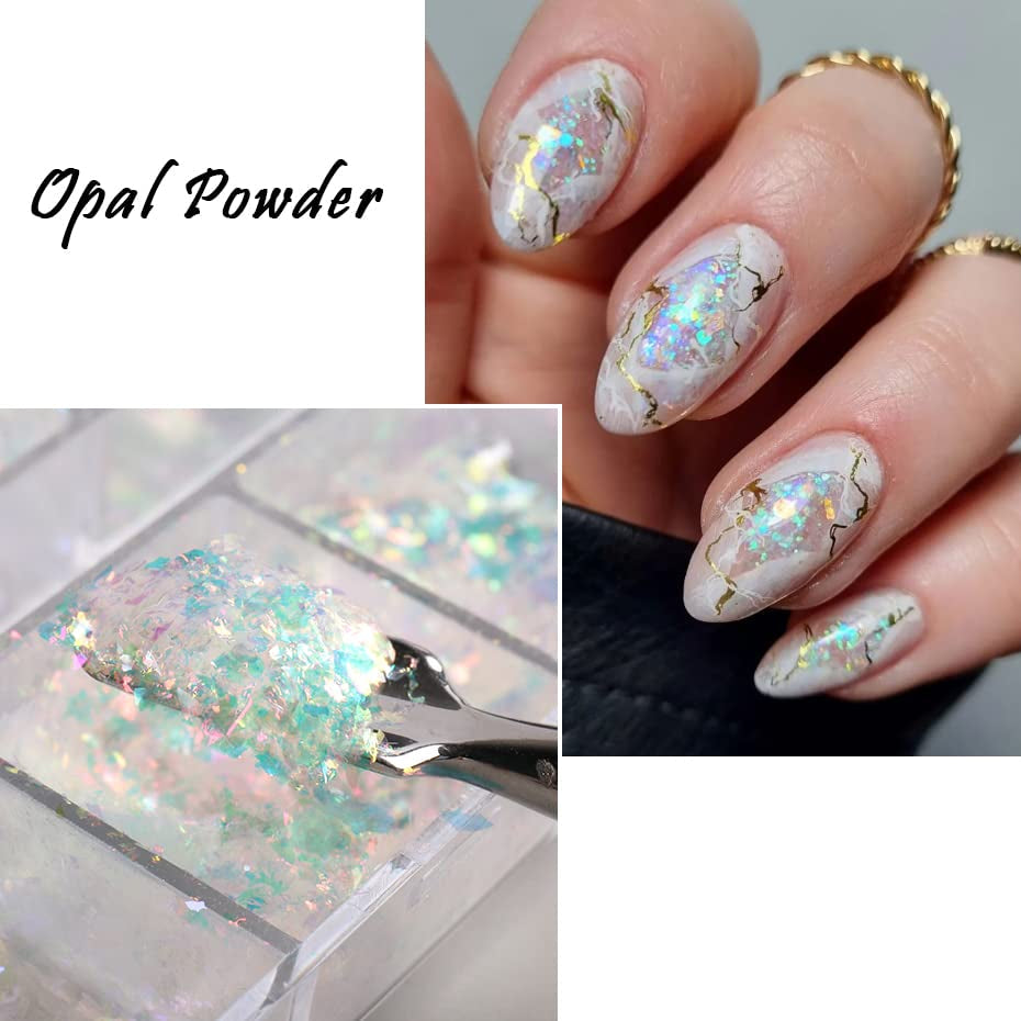JMEOWIO Glitter per unghie 12 griglie Aurora Nail Art decorazione accessori nail design