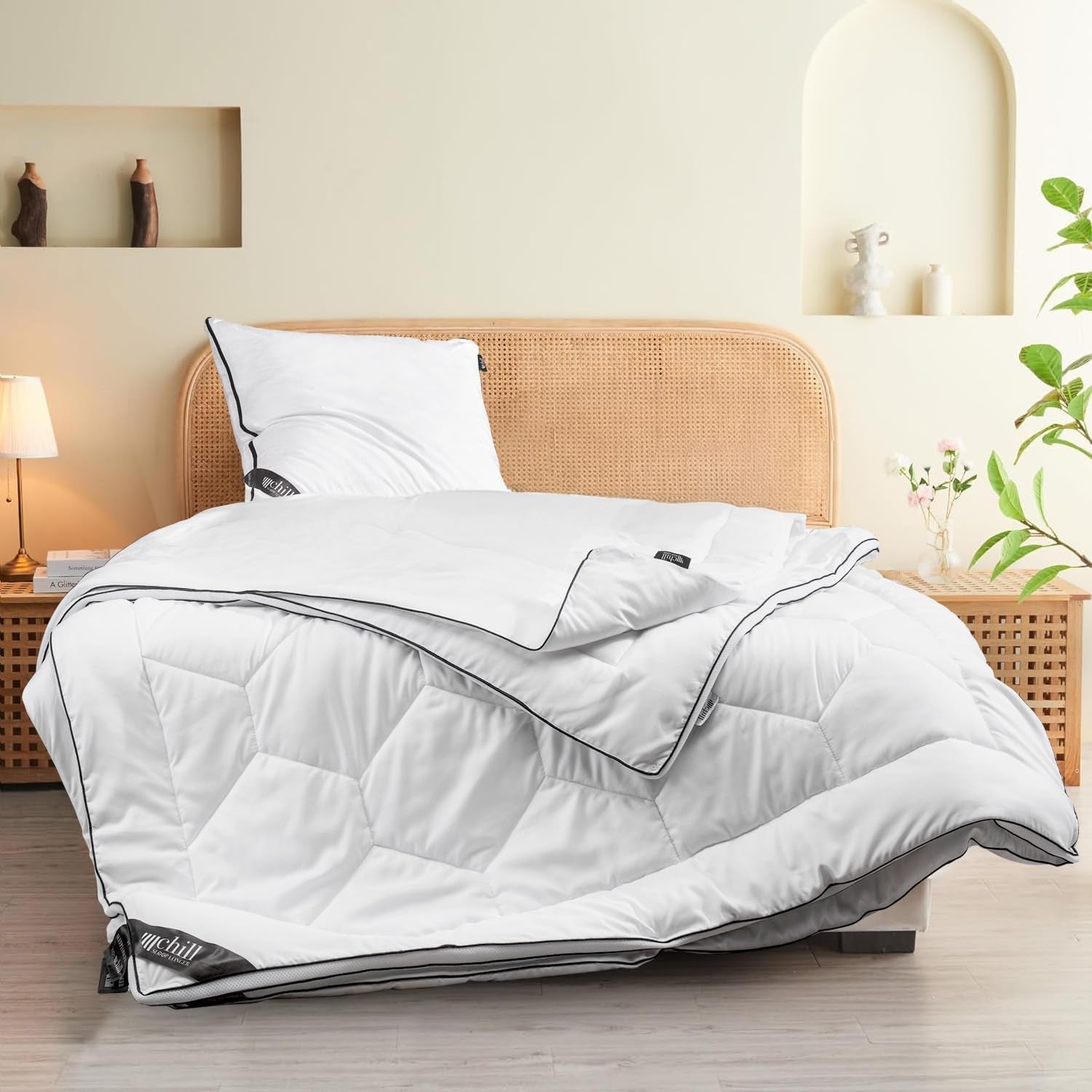 Trapunta 4 Stagioni 135X200- Trapunta 2 in 1 Tutte le Stagioni 135X200 - Trapunta Traspirante, Lavabile e Vegana - Trapunta Duo con Fascia Comfort per Dormire - Imbottitura 500G e 700G Trapunte e Trapunte Naty Shop