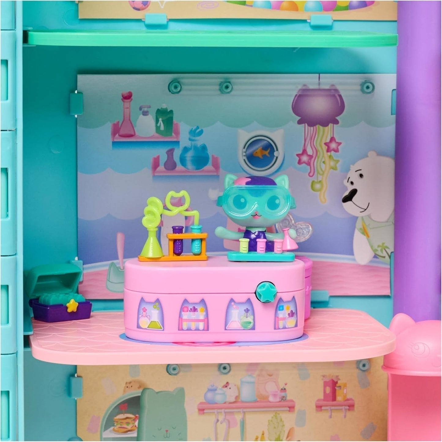 Gabby™S Casa delle bambole, set di mobili Bobble Kitty con figura di gatto suricati con mobili e accessori per casa delle bambole, dai 3 anni in su Case delle bambole Naty Shop