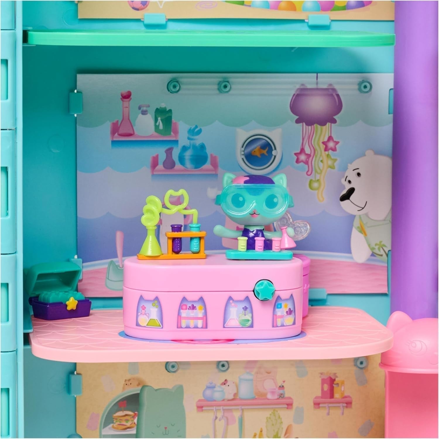 Gabby™S Casa delle bambole, set di mobili Bobble Kitty con figura di gatto suricati con mobili e accessori per casa delle bambole, dai 3 anni in su Case delle bambole Naty Shop