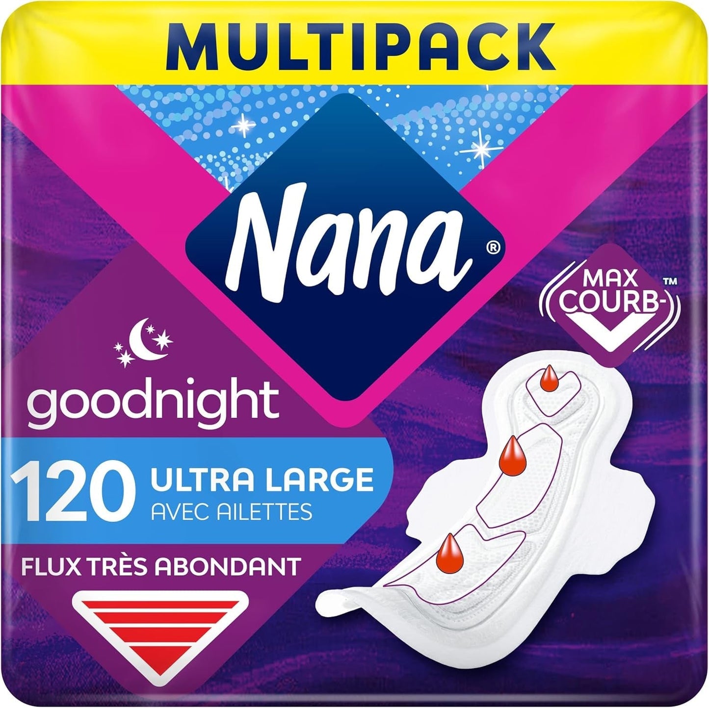 Assorbenti Igienici Ultra Buonanotte con Ali - Flux Very Abondants - 10 salviette in bustine individuali
