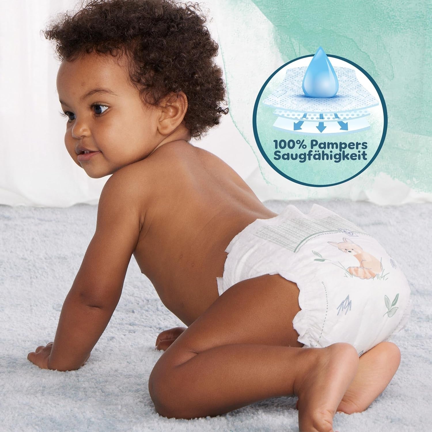Pannolini Pampers Harmony taglia 2, 204 pannolini, 4kg-8kg, protezione delicata della pelle con protezione Pampers al 100%
