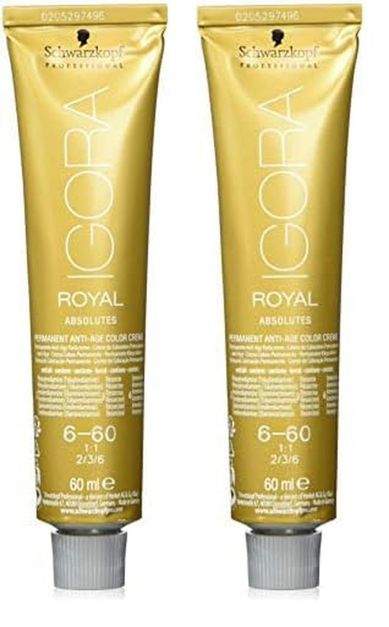 Tintura per capelli Igora Royal Absolute Age Blend, 7-560 Biondo medio cioccolato dorato, 60 ml Naty Shop Tintura per capelli 6-60 Biondo scuro cioccolato naturale 60 ml (Confezione da 2)