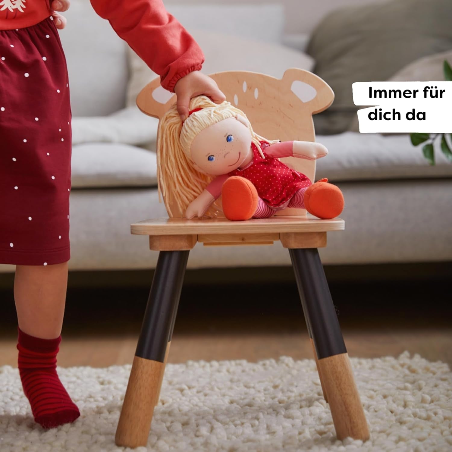 Morbida bambola HABA Annelie - Morbida bambola con capelli raccolti - Con vestiti intercambiabili - Da 18 mesi - 30 cm - Lavabile - 1302108001