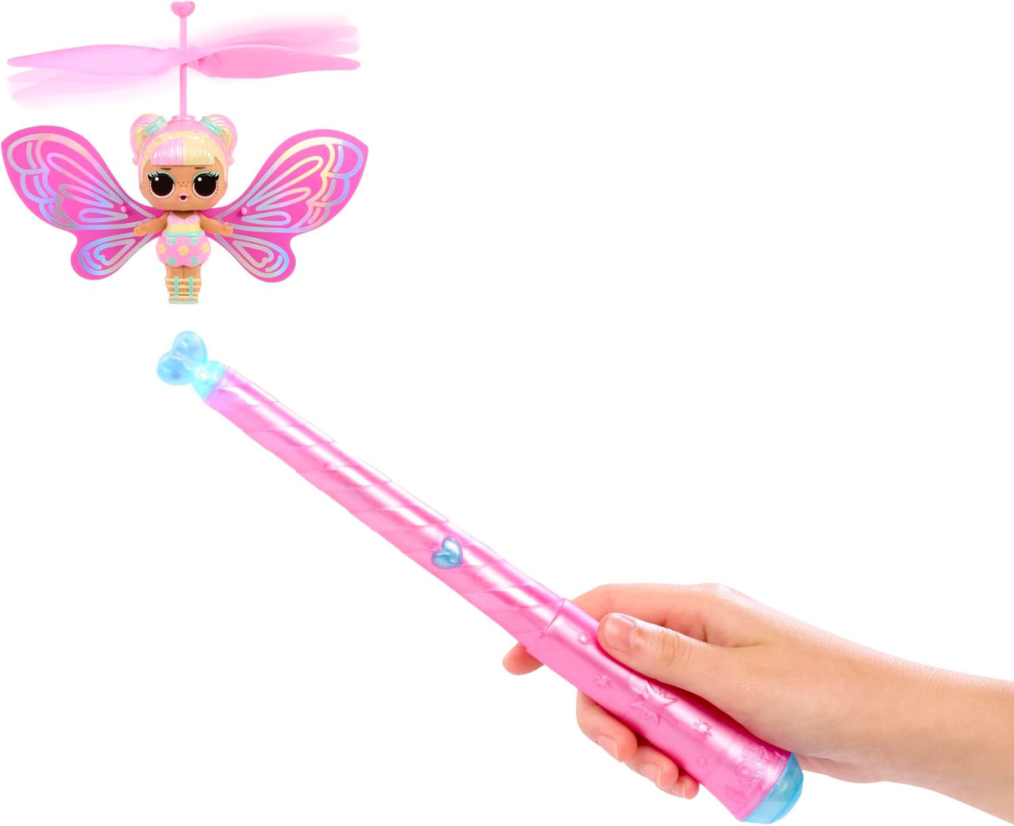 LOL Sorpresa! Magic Flyers Fairies Tots - Flower Child - Includes 1 doll and 1 magic wand in a flower-shaped pack, 2 to collect, Rose