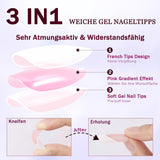 120 unghie finte rosa nude con colla per unghie - 12 misure per unghie corte ovali quadrate a pressione - bellissime unghie, colla su unghie artificiali - adatte per il design delle unghie fai da te da donna (squavale rosa sfumato)
