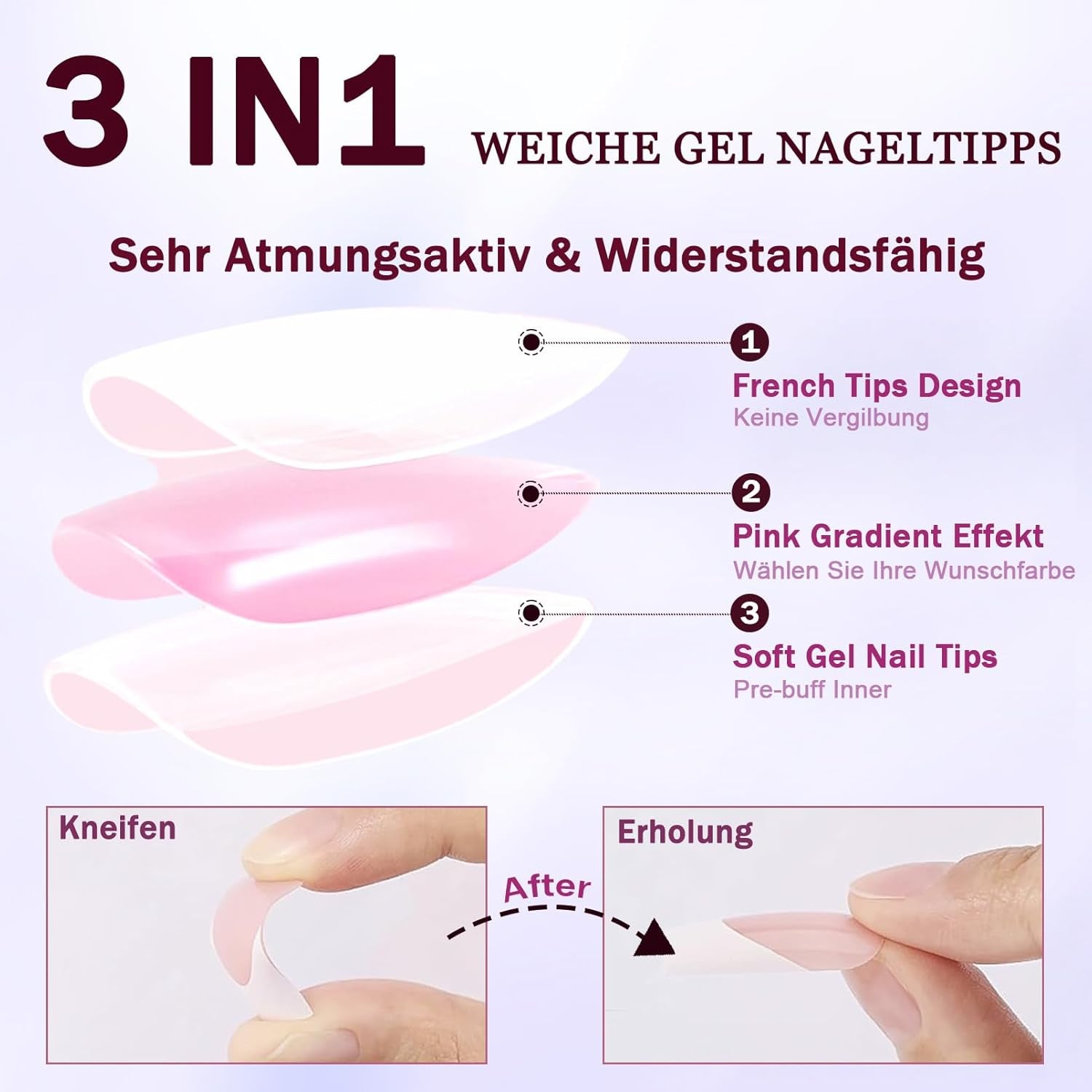 120 unghie finte rosa nude con colla per unghie - 12 misure per unghie corte ovali quadrate a pressione - bellissime unghie, colla su unghie artificiali - adatte per il design delle unghie fai da te da donna (squavale rosa sfumato)
