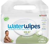 Waterwipes Plastikfreie, Texturierte Reinigungstücher Für Kleinkinder & Babies, 240 Stück (4 Packungen), 99.9 % Wasserbasierte Reinigungstücher, Unperfümiert Für Empfindliche Haut Naty Shop 60 Stück (4Er Pack)