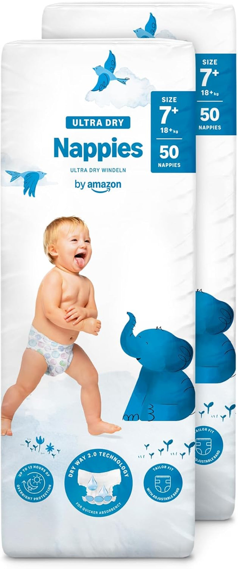 Pannolini Amazon Ultra Dry, taglia 3 (4-9 kg) - Scatola mensile, bianco, 172 pezzi (2 confezioni da 86) (precedentemente Mama Bear, prodotto identico)