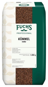 Fuchs Professional - Kümmel ganz | Ungemahlen, zum Würzen von Bratkartoffeln oder Krautgerichten | Profi-Qualität für Großverbraucher und Gastronomie | Sacco riciclabile da 1 kg