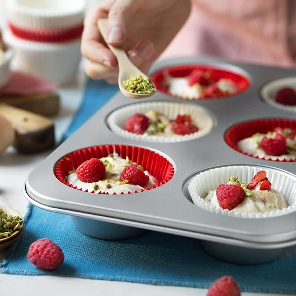 Teglia 6 Jumbo Muffin Ø 9 Cm - 34 X 22 X 4,5 cm Stampi e teglie Naty Shop