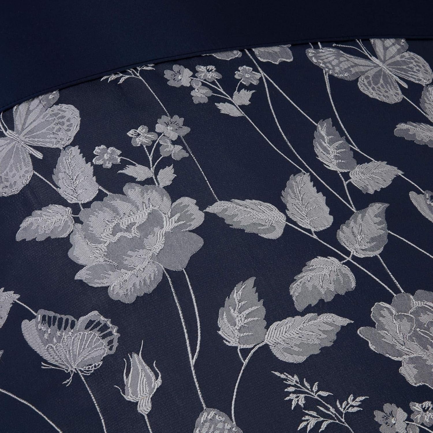 Piumino Butterfly Meadow per letto super king size, 100% poliestere, piumini e trapunte blu navy Naty Shop