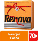 Tovaglioli di carta Renova, etichetta rossa arancione - 70 tovaglioli